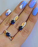 Срібний набір з золотими вставками, фото 4