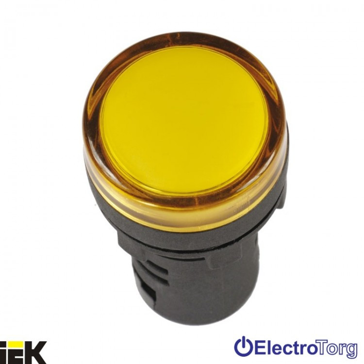 Лампа AD 22DS LED-матриця d22мм жовтий 12В AC/DC ІЕК, ціна 41.72 грн ...