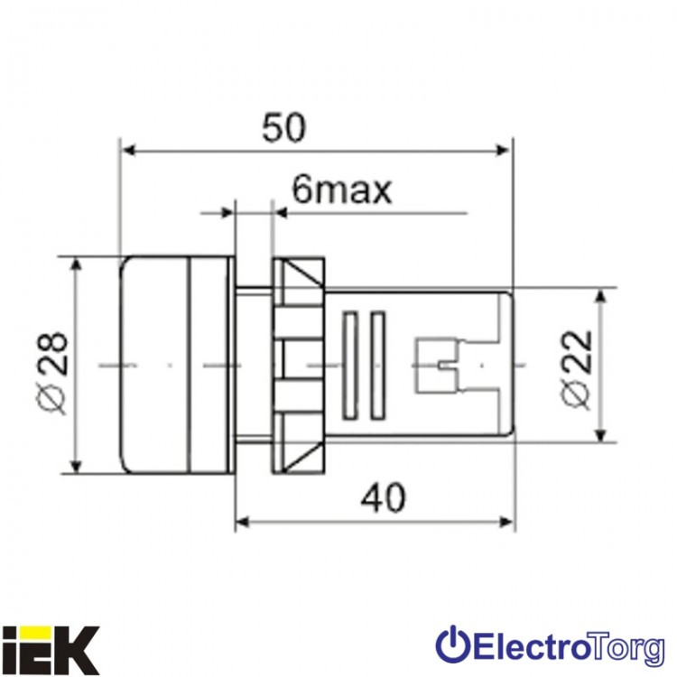 Лампа AD 22DS LED-матриця d22мм жовтий 12В AC/DC ІЕК, ціна 41.72 грн ...