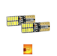 Лед лампи T10 W5W 24SMD 4014 Canbus Driver (Помаранчевий)