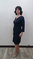 Платье женское с поясом "Марго" . Комбинация темно-синего с красным цветом . Производство Украина .
