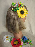 Заколка з квітами, шпилька на голову, шпилька з волошками (45/55) (ціна за 1шт. +10грн), фото 2