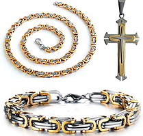 Комплект "Steel Rage" ланцюг браслет і хрест