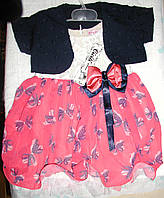 Шифонова сукня "бантики"1-3роки червоне