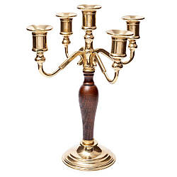 Канделябр на 5 свічок зі вставкою з дерева Alberti Livio