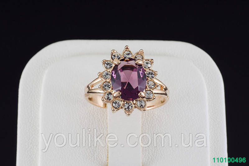 Великолепное кольцо с кристаллами Swarovski, покрытие золото 0496 - фото 2 - id-p76125764