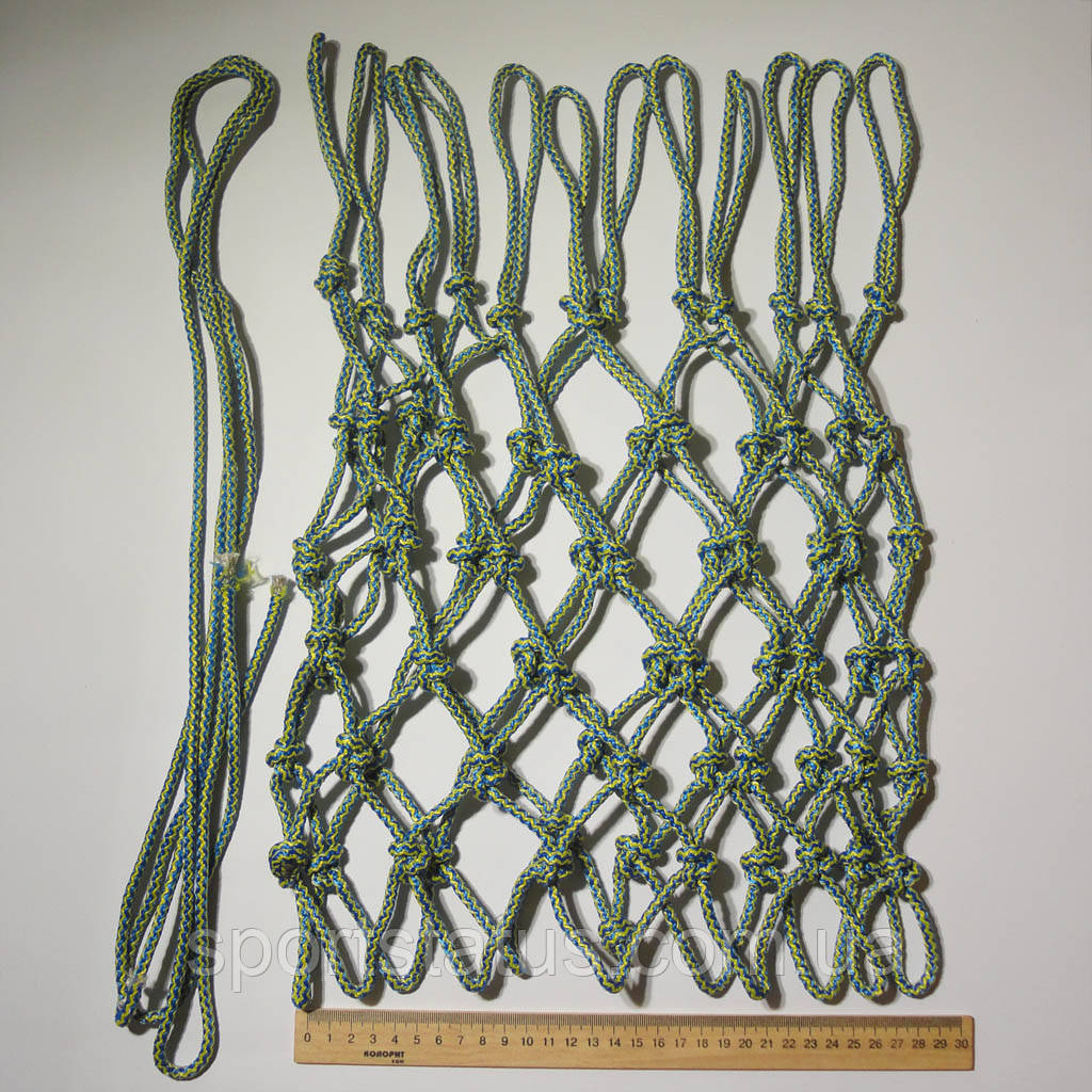 Сітка баскетбольна «ЕЛІТ», шнур діаметром 6,5 мм (стандартна) жовто-синя 2шт