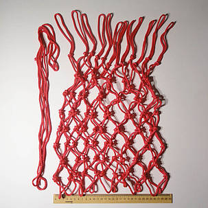 Баскетбольна сітка «СТАНДАРТ», шнур діаметром 4,5 мм (стандартна) червона 2шт, фото 1