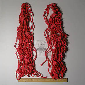 Баскетбольна сітка «СТАНДАРТ», шнур діаметром 4,5 мм (стандартна) червона 2шт, фото 3