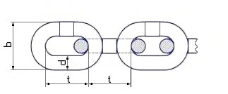 Ланцюг нержавіюча коротколанковий Ф6 із сталі А4 - креслення