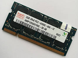 Оперативна пам'ять Hynix SODIMM DDR2 2Gb 800MHz 6400s CL6 (HMP125S6EFR8C-S6 AB) Б/В