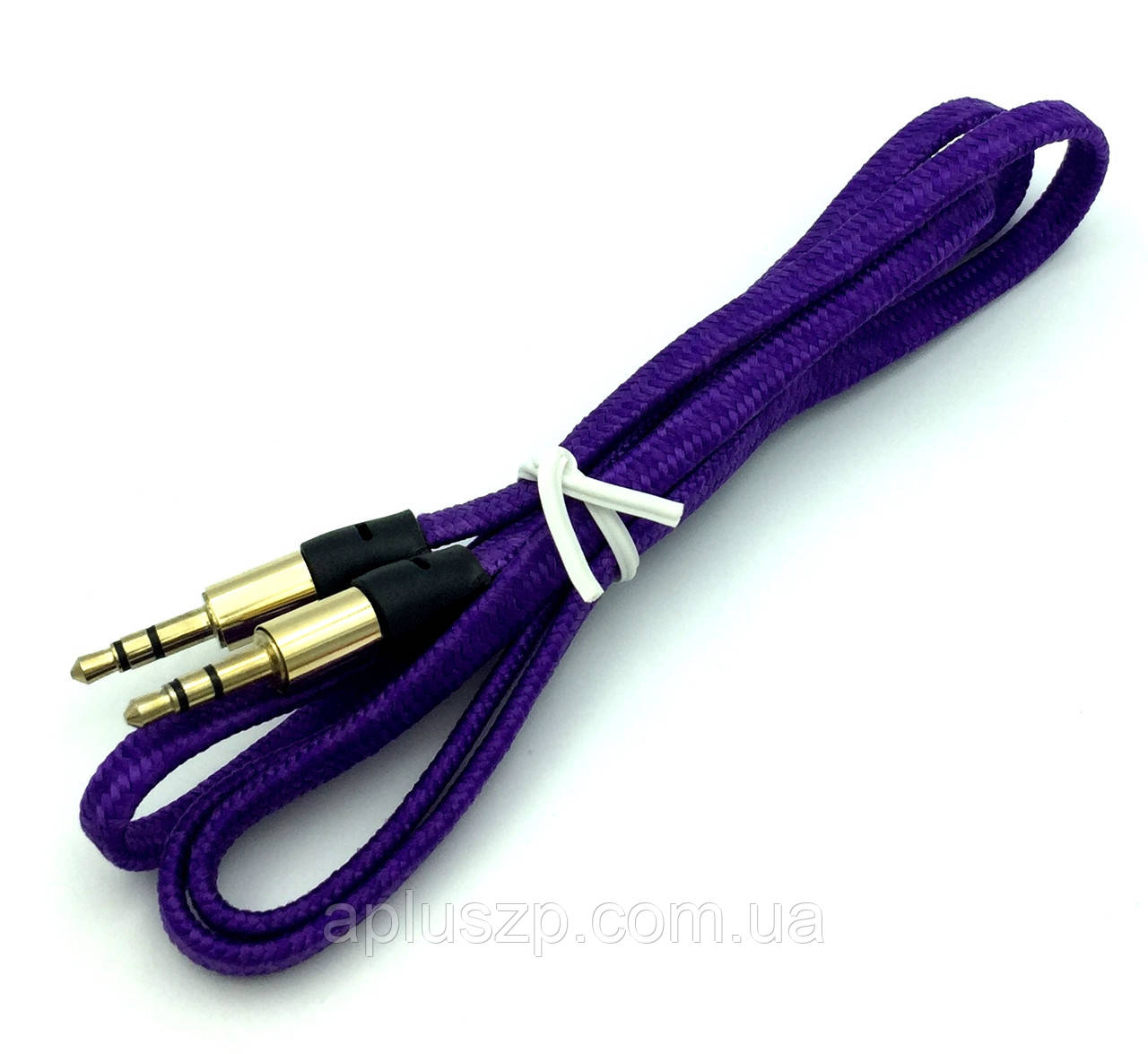 Аудіокабель для під'єднання до магнітоле/Кабель AUX плетений фіолетовий