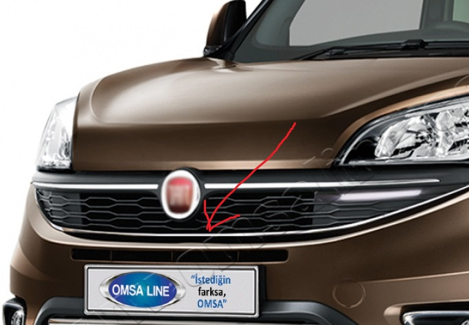 Накладка навколо нижньої решітки (2014+, нерж.) - Fiat Doblo III nuovo 2010 і 2015+ рр.