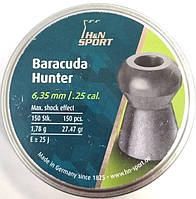 Кулі пневматичні H&N Baracuda Hunter 6,35 mm , 1,78 г, 150 шт/уп.