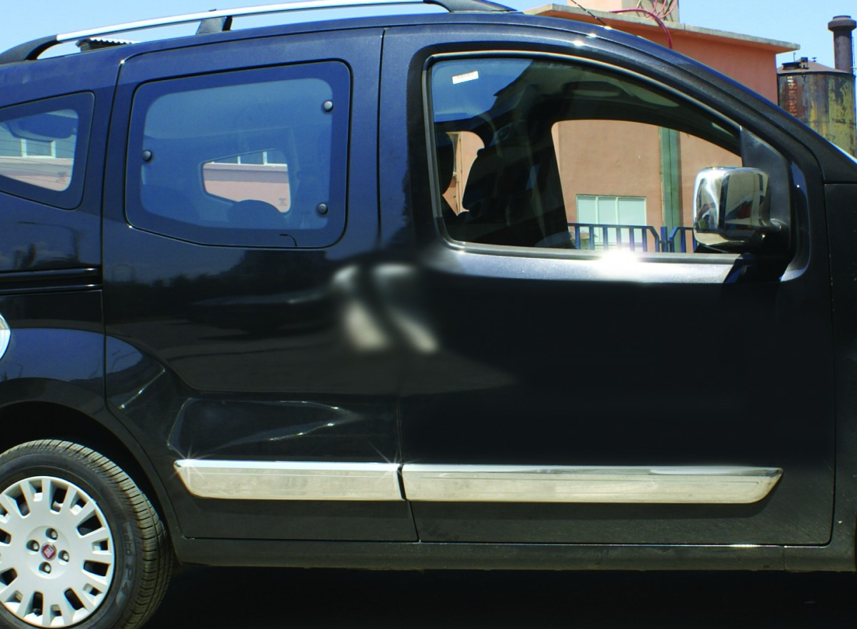 Молдинг дверний (4 шт., нерж.) - Fiat Fiorino/Qubo 2008+ рр., фото 1