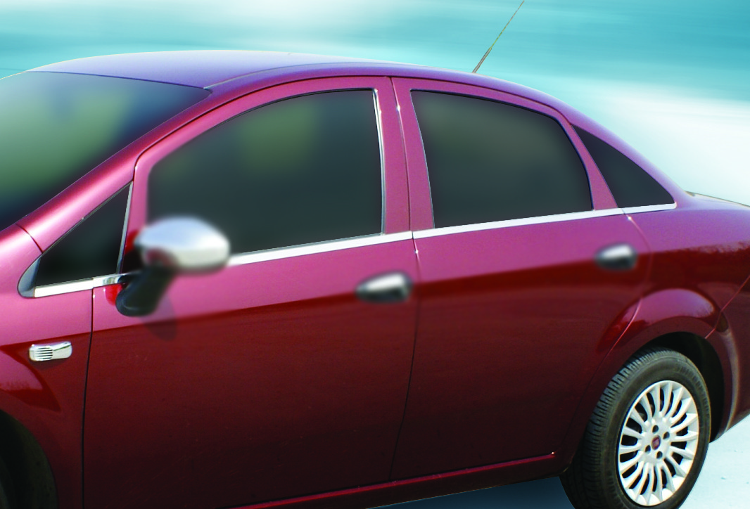 Зовнішня окантовка вікон (8 част., нерж) - Fiat Linea 2006+ і 2013+ рр.
