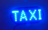 Шашка таксі taxi світлодіодна, під скло, синя