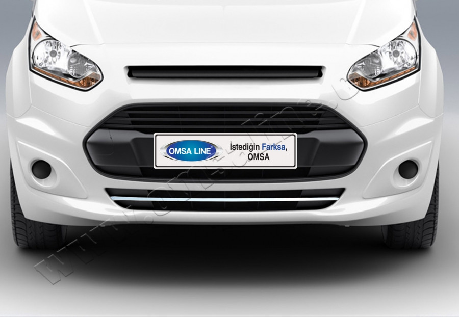 Накладки на передній бампер (1 шт, нерж) - Ford Connect 2014+ рр.
