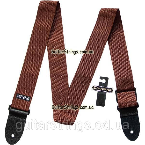Ремінь гітарний Dunlop D07-01BR Guitar Poly Strap Brown