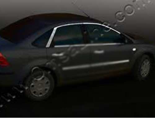 Верхня окантовка скла HB (6 шт, нерж.) - Ford Focus II 2008-2011 рр., фото 1