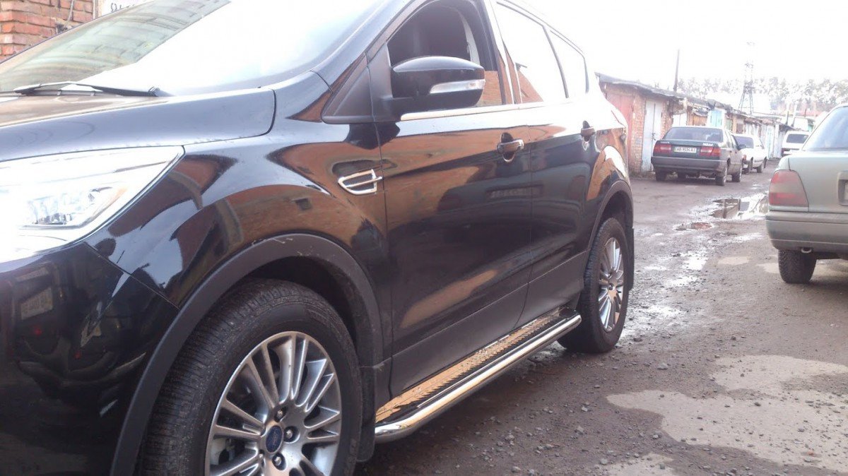 Бічні майданчики Premium (2 шт., нерж) - Ford Kuga 2008-2013 рр.