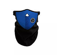 Защитная лыжная маска для лица от ветра/балаклава/подшлемник (черно-синий)