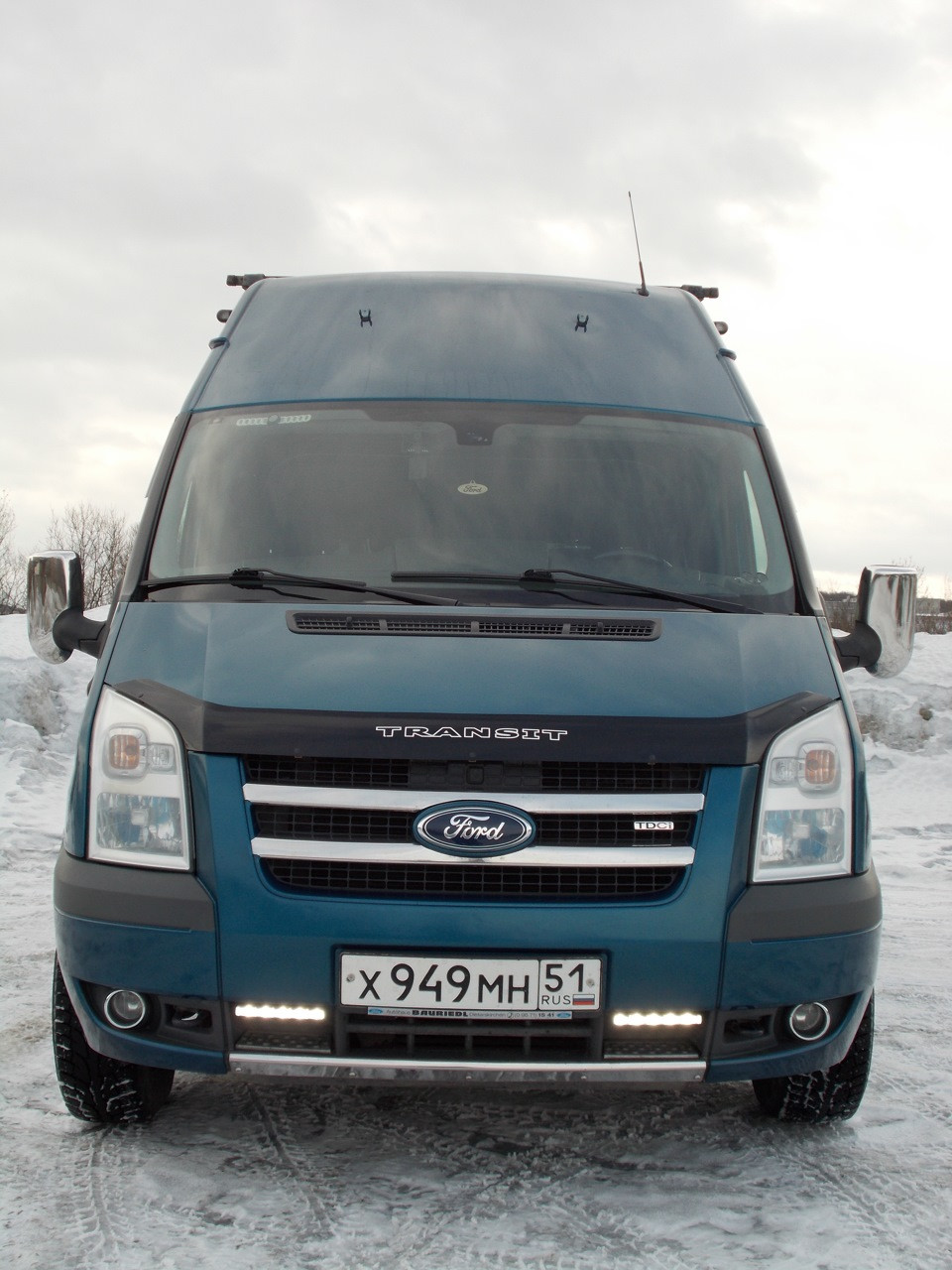 Накладка на решітку радіатора (2 шт., нерж) - Ford Transit 2000-2014 рр.