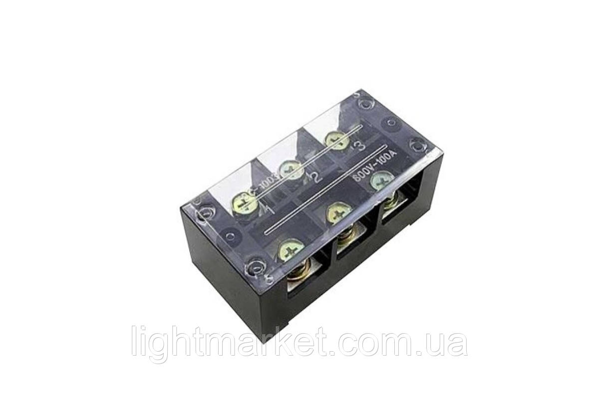 Клема карболитовая з кришкою в корпусі МС-1003 3р 100а