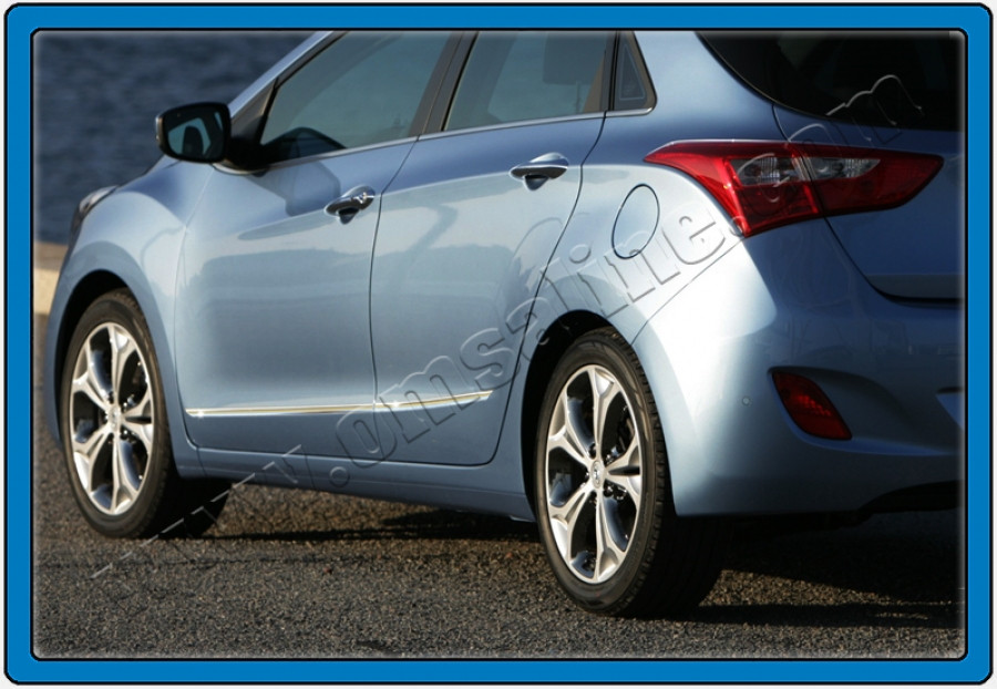 Молдинг дверний (4 шт., нерж.) - Hyundai I-30 2012-2017 рр., фото 1