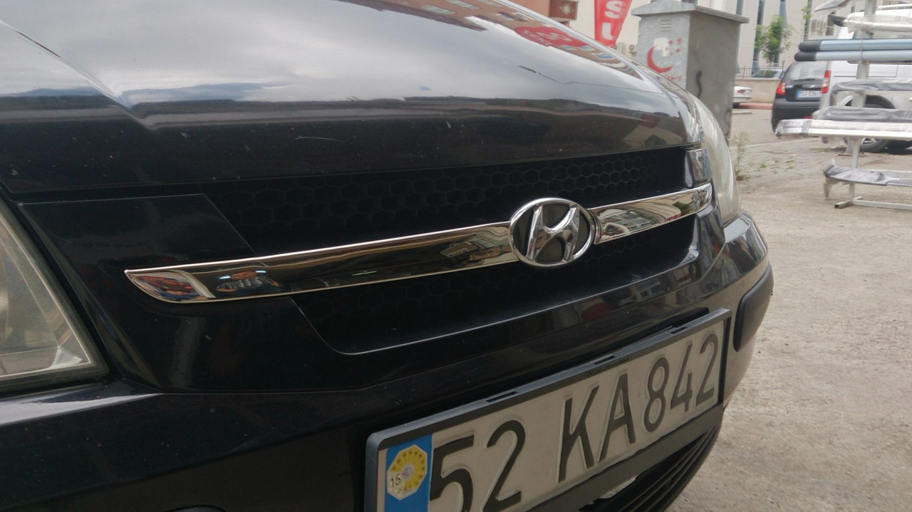 Накладки на решітку радіатора (2 част., нерж.) - Hyundai Getz, фото 1