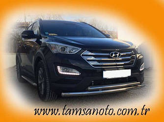Передня дуга ST014 (нерж.) - Hyundai Santa Fe 3 2012-2018 рр ..