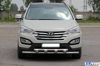 Передня дуга ST015 (нерж.) - Hyundai Santa Fe 3 2012-2018 рр ..