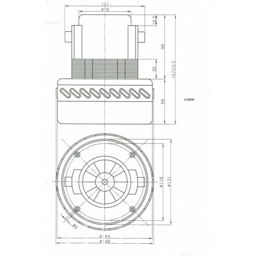 Двигатель для моющего пылесоса Karcher Puzzi 10/1 Makita Soteco - фото 3 - id-p855857473
