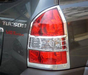Накладки на стопи (2 шт., пласт) - Hyundai Tucson JM 2004+ рр.
