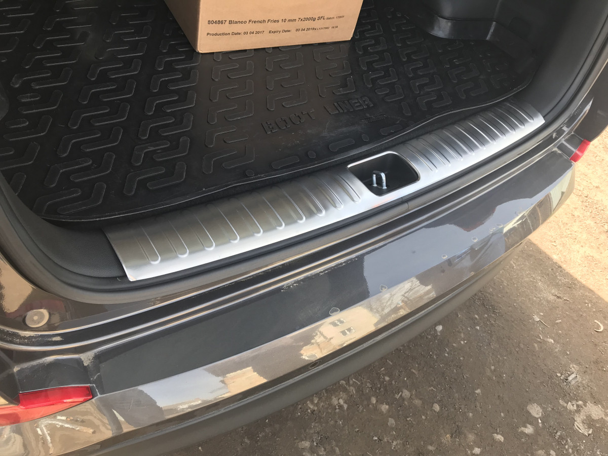 Накладка на задній поріг багажника (нерж) - Hyundai Tucson TL 2016+ рр., фото 1