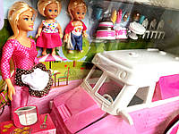 Игровой Большой набор Кукла мама на Мшине 34 см. с дочками, для куклы кафе на колесах