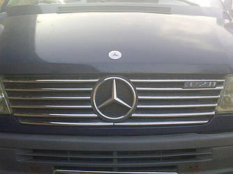 Накладки на решітку радіатора (1995-2000, 12 частин, нерж) - Mercedes Sprinter 1995-2006 рр.