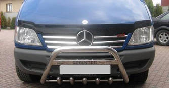 Накладки на решітку широкі (2002-2006, 6 частин, нерж) - Mercedes Sprinter 1995-2006 рр.