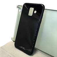 Чехол на Samsung A6 2018 A600 накладка glass Case черный