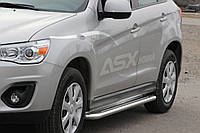 Боковые площадки Premium (2 шт, нерж.) - Mitsubishi ASX 2010+/2016+ гг.