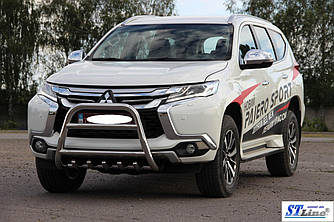 Кенгурятник WT008 (нерж) - Mitsubishi Pajero Sport 2015+ рр.