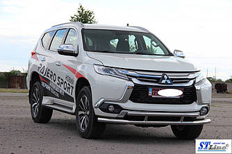 Передняя защита ST016 (нерж) - Mitsubishi Pajero Sport 2015+ гг.