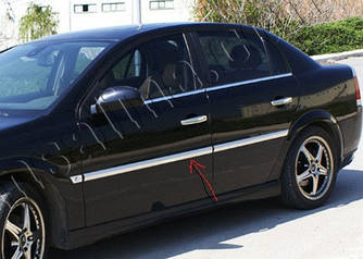 Накладки на молдинги дверей (4 шт, нерж) - Opel Vectra C 2004+ рр.