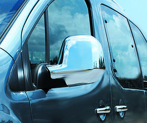 Накладки на зеркала (2 шт, пласт) - Peugeot Partner Tepee 2008-2018 гг.