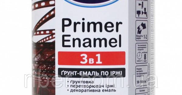 Грунт-емаль по іржавінню 3 в 1 Delfi, темно-коричнева (банка 2,8 кг), фото 1