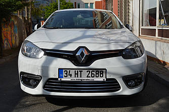 Накладки на решітку бампера (2013+, нерж) - Renault Fluence 2009+ рр.