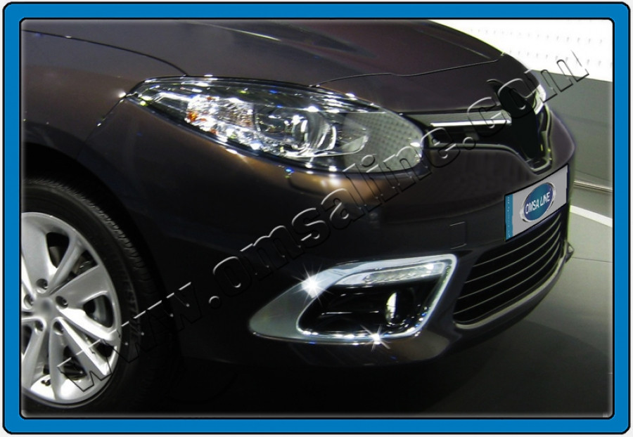Окантовка туманок (2013+, 2 шт, нерж) - Renault Fluence 2009+ рр., фото 1