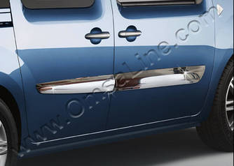 Молдинг дверний (2011-2014, 4 шт, нерж) - Renault Kangoo 2008+ і 2013+ рр.