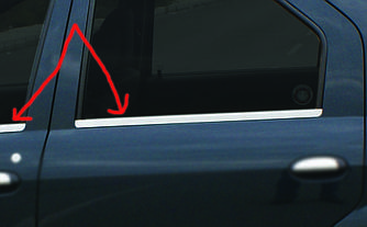 Окантовка вікон (4 шт., нерж.) - Renault Logan I 2005-2008 рр.