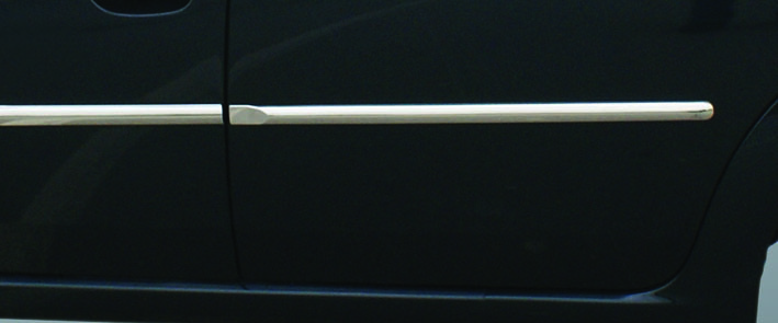 Молдинг дверний (4 шт., нерж.) - Renault Logan II 2008-2013 рр., фото 1